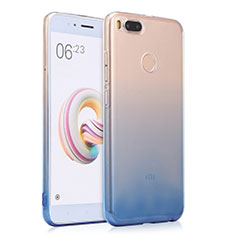 Cover Silicone Trasparente Ultra Sottile Morbida Sfumato per Xiaomi Mi A1 Blu