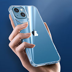 Cover Silicone Trasparente Ultra Sottile Morbida T02 per Apple iPhone 15 Chiaro