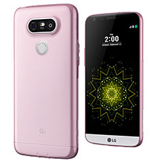 Cover Silicone Trasparente Ultra Sottile Morbida T02 per LG G5 Rosa
