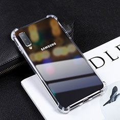 Cover Silicone Trasparente Ultra Sottile Morbida T02 per Samsung Galaxy A7 (2018) A750 Chiaro