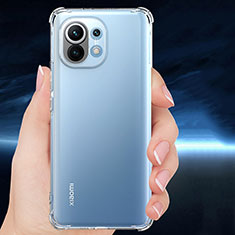 Cover Silicone Trasparente Ultra Sottile Morbida T02 per Xiaomi Mi 11 Lite 4G Chiaro