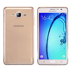 Cover Silicone Trasparente Ultra Sottile Morbida T03 per Samsung Galaxy On7 Pro Oro