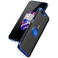 Cover Silicone Trasparente Ultra Sottile Morbida T05 per OnePlus 5 Blu
