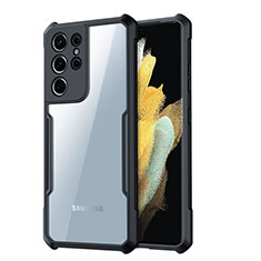 Cover Silicone Trasparente Ultra Sottile Morbida T05 per Samsung Galaxy S21 Ultra 5G Nero
