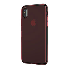 Cover Silicone Trasparente Ultra Sottile Morbida T06 per Apple iPhone Xs Max Rosso