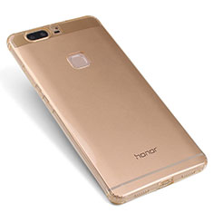 Cover Silicone Trasparente Ultra Sottile Morbida T07 per Huawei Honor V8 Oro