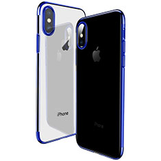 Cover Silicone Trasparente Ultra Sottile Morbida T19 per Apple iPhone Xs Max Blu