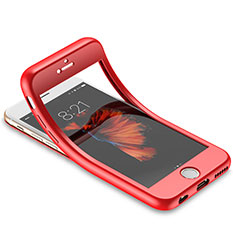 Cover Silicone Ultra Sottile Morbida Fronte e Retro 360 Gradi per Apple iPhone 6 Rosso
