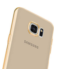 Cover TPU Trasparente Ultra Sottile Morbida per Samsung Galaxy S7 Edge G935F Oro