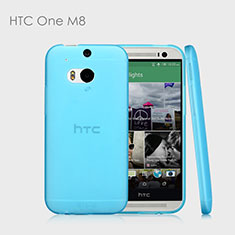 Cover TPU Trasparente Ultra Sottile Morbida T01 per HTC One M8 Cielo Blu