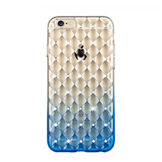 Cover Trasparente Diamante Strass Gioielli Sfumato Morbida per Apple iPhone 6 Blu