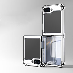Custodia Crystal Trasparente Rigida Cover AN1 per Samsung Galaxy Z Flip5 5G Argento