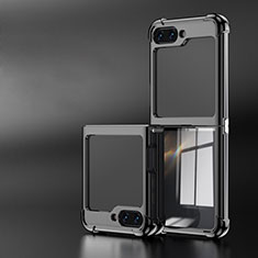 Custodia Crystal Trasparente Rigida Cover AN1 per Samsung Galaxy Z Flip5 5G Nero