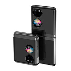 Custodia Crystal Trasparente Rigida Cover QH1 per Huawei P50 Pocket Nero