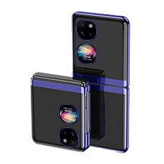 Custodia Crystal Trasparente Rigida Cover QH1 per Huawei P60 Pocket Blu