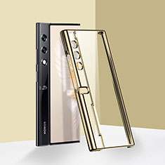 Custodia Crystal Trasparente Rigida Cover T02 per Huawei Honor V Purse 5G Oro