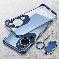 Custodia Crystal Trasparente Rigida Senza Cornice Cover H01 per Huawei P60 Art Blu