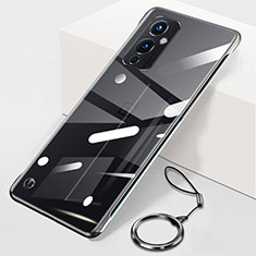 Custodia Crystal Trasparente Rigida Senza Cornice Cover H01 per OnePlus 9 5G Nero