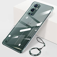 Custodia Crystal Trasparente Rigida Senza Cornice Cover H01 per OnePlus 9 Pro 5G Verde