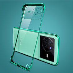 Custodia Crystal Trasparente Rigida Senza Cornice Cover H01 per Vivo X80 5G Verde