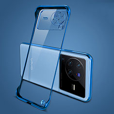 Custodia Crystal Trasparente Rigida Senza Cornice Cover H01 per Vivo X80 Pro 5G Blu