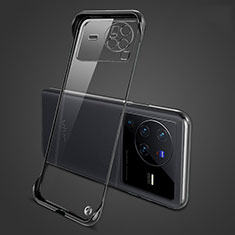 Custodia Crystal Trasparente Rigida Senza Cornice Cover H01 per Vivo X80 Pro 5G Nero