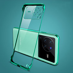 Custodia Crystal Trasparente Rigida Senza Cornice Cover H01 per Vivo X80 Pro 5G Verde