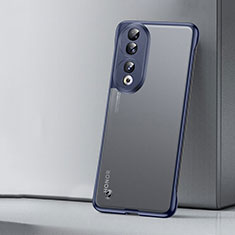 Custodia Crystal Trasparente Rigida Senza Cornice Cover H02 per Huawei Honor 90 Pro 5G Blu