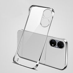 Custodia Crystal Trasparente Rigida Senza Cornice Cover H03 per Huawei P50 Pro Argento