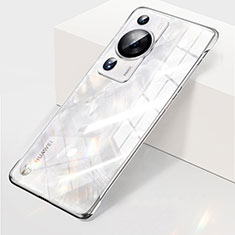 Custodia Crystal Trasparente Rigida Senza Cornice Cover H03 per Huawei P60 Pro Argento