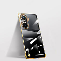 Custodia Crystal Trasparente Rigida Senza Cornice Cover per Huawei Honor 60 Pro 5G Oro