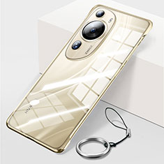 Custodia Crystal Trasparente Rigida Senza Cornice Cover per Huawei P60 Art Oro