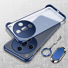 Custodia Crystal Trasparente Rigida Senza Cornice Cover per Oppo Find X7 5G Blu
