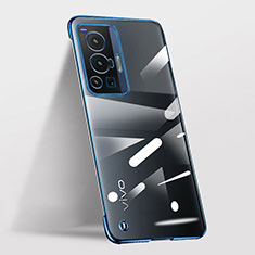 Custodia Crystal Trasparente Rigida Senza Cornice Cover per Vivo X70 Pro 5G Blu