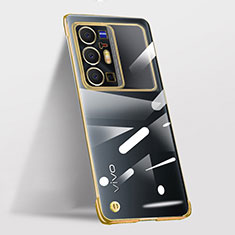 Custodia Crystal Trasparente Rigida Senza Cornice Cover per Vivo X70 Pro+ Plus 5G Oro