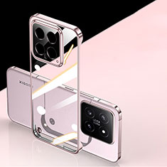 Custodia Crystal Trasparente Rigida Senza Cornice Cover per Xiaomi Mi 14 5G Rosa