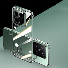 Custodia Crystal Trasparente Rigida Senza Cornice Cover per Xiaomi Mi 14 5G Verde
