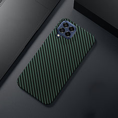 Custodia Fibra di Carbonio Lusso Morbida Spigato Cover per Samsung Galaxy M53 5G Verde