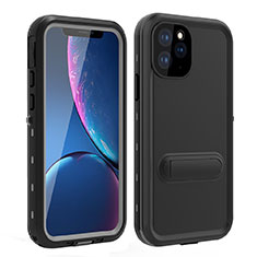 Custodia Impermeabile Silicone e Plastica Opaca Waterproof Cover 360 Gradi con Supporto per Apple iPhone 11 Pro Max Nero