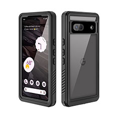 Custodia Impermeabile Silicone e Plastica Opaca Waterproof Cover 360 Gradi per Google Pixel 7a 5G Nero