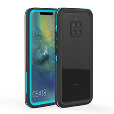 Custodia Impermeabile Silicone e Plastica Opaca Waterproof Cover 360 Gradi per Huawei Mate 20 Pro Cielo Blu