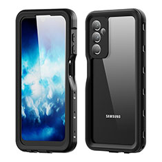 Custodia Impermeabile Silicone e Plastica Opaca Waterproof Cover 360 Gradi per Samsung Galaxy A24 4G Nero