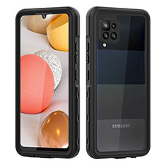 Custodia Impermeabile Silicone e Plastica Opaca Waterproof Cover 360 Gradi per Samsung Galaxy A42 5G Nero