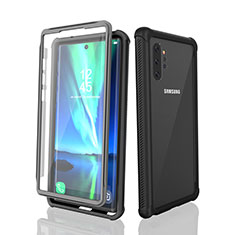 Custodia Impermeabile Silicone e Plastica Opaca Waterproof Cover 360 Gradi per Samsung Galaxy Note 10 Plus 5G Nero