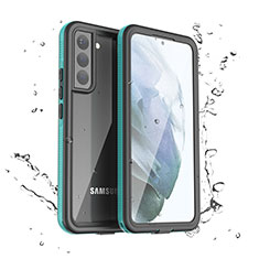 Custodia Impermeabile Silicone e Plastica Opaca Waterproof Cover 360 Gradi per Samsung Galaxy S21 Plus 5G Verde