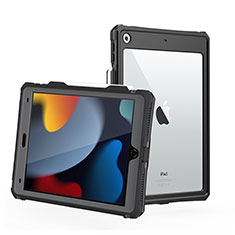 Custodia Impermeabile Silicone e Plastica Opaca Waterproof Cover 360 Gradi W01 per Apple iPad 10.2 (2021) Nero