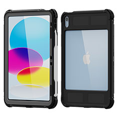 Custodia Impermeabile Silicone e Plastica Opaca Waterproof Cover 360 Gradi W01 per Apple iPad 10.9 (2022) Nero