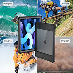 Custodia Impermeabile Silicone e Plastica Opaca Waterproof Cover 360 Gradi W01 per Apple iPad Air 5 10.9 (2022) Nero