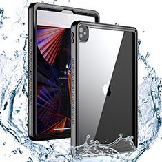 Custodia Impermeabile Silicone e Plastica Opaca Waterproof Cover 360 Gradi W01 per Apple iPad Pro 12.9 (2021) Nero