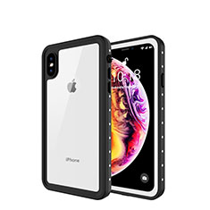 Custodia Impermeabile Silicone e Plastica Opaca Waterproof Cover 360 Gradi W01 per Apple iPhone Xs Bianco